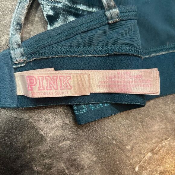 Victorias Secret Pink 2017 Unlined Women’s Medium Blue Bralette - Picture 5 of 8